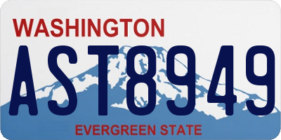 WA license plate AST8949