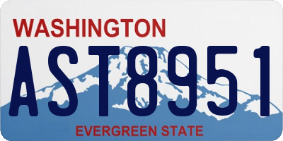 WA license plate AST8951