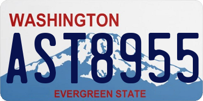WA license plate AST8955