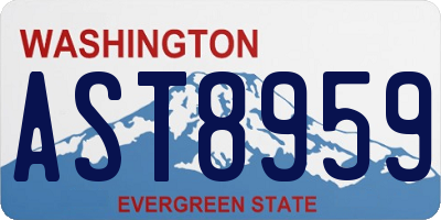 WA license plate AST8959