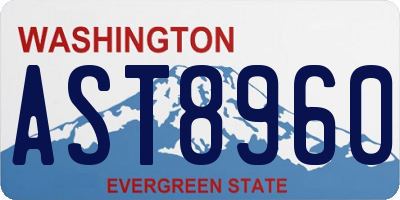 WA license plate AST8960