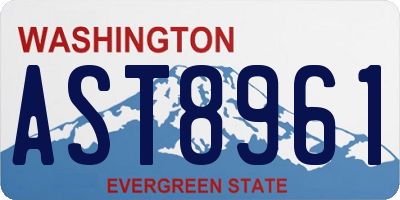 WA license plate AST8961