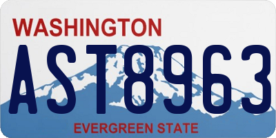 WA license plate AST8963