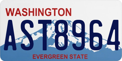 WA license plate AST8964