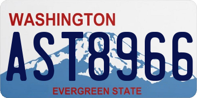 WA license plate AST8966