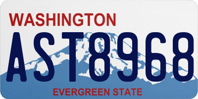 WA license plate AST8968