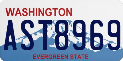 WA license plate AST8969