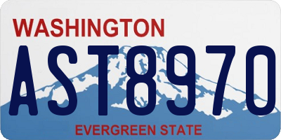 WA license plate AST8970