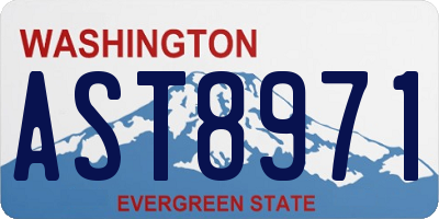 WA license plate AST8971