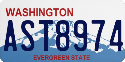 WA license plate AST8974