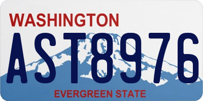 WA license plate AST8976