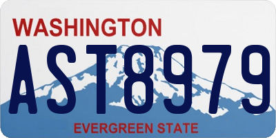 WA license plate AST8979