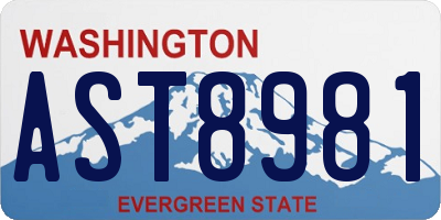 WA license plate AST8981