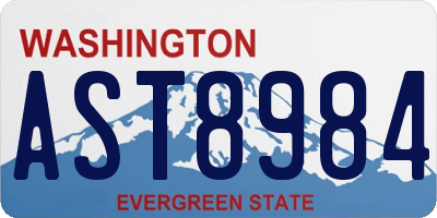 WA license plate AST8984