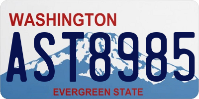 WA license plate AST8985