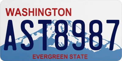 WA license plate AST8987