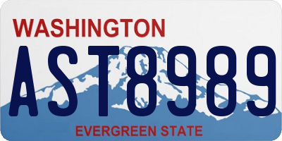 WA license plate AST8989