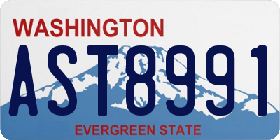 WA license plate AST8991