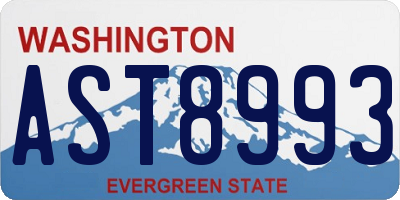 WA license plate AST8993
