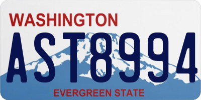 WA license plate AST8994