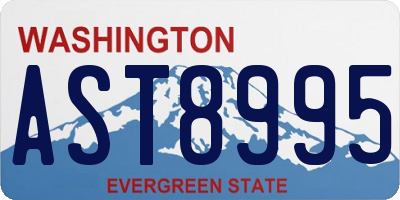 WA license plate AST8995