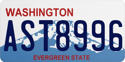 WA license plate AST8996