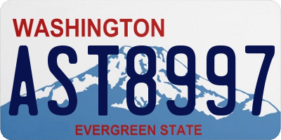 WA license plate AST8997