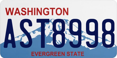 WA license plate AST8998