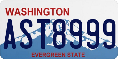 WA license plate AST8999