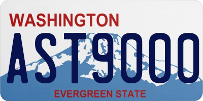 WA license plate AST9000