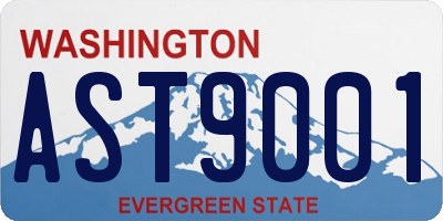 WA license plate AST9001