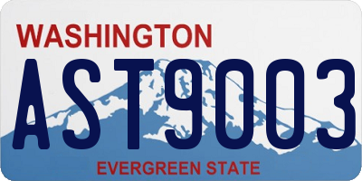 WA license plate AST9003