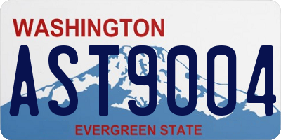 WA license plate AST9004