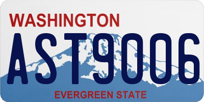 WA license plate AST9006