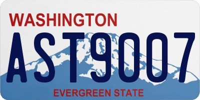 WA license plate AST9007