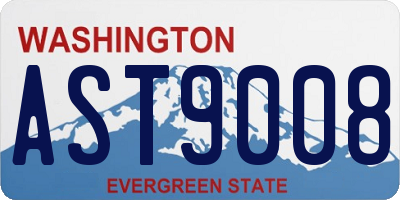 WA license plate AST9008