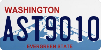 WA license plate AST9010