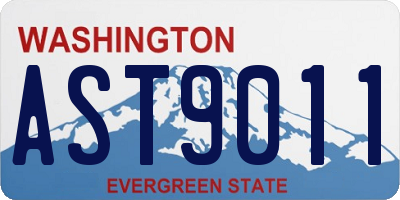 WA license plate AST9011