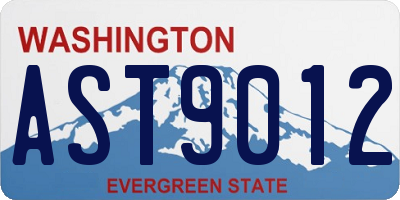 WA license plate AST9012