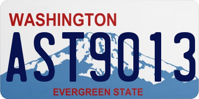 WA license plate AST9013