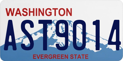 WA license plate AST9014