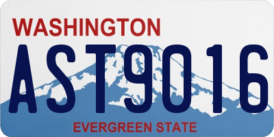 WA license plate AST9016
