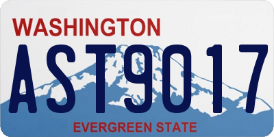 WA license plate AST9017