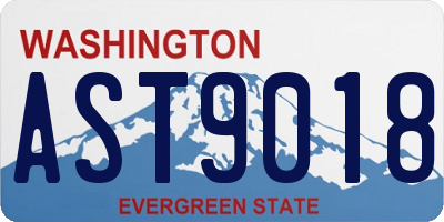 WA license plate AST9018