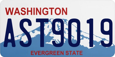WA license plate AST9019