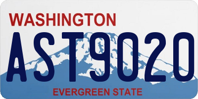WA license plate AST9020