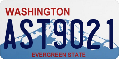 WA license plate AST9021