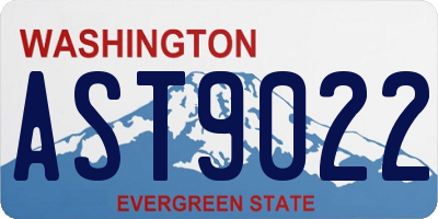 WA license plate AST9022