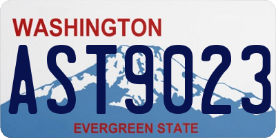 WA license plate AST9023