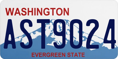 WA license plate AST9024